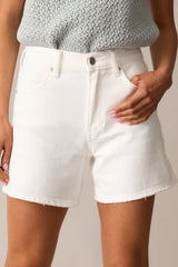 Headed To The Market White Denim Shorts