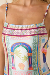 MINKPINK Elysia White Multi Tropical Tile Print Scoop Back One Piece Swimsuit