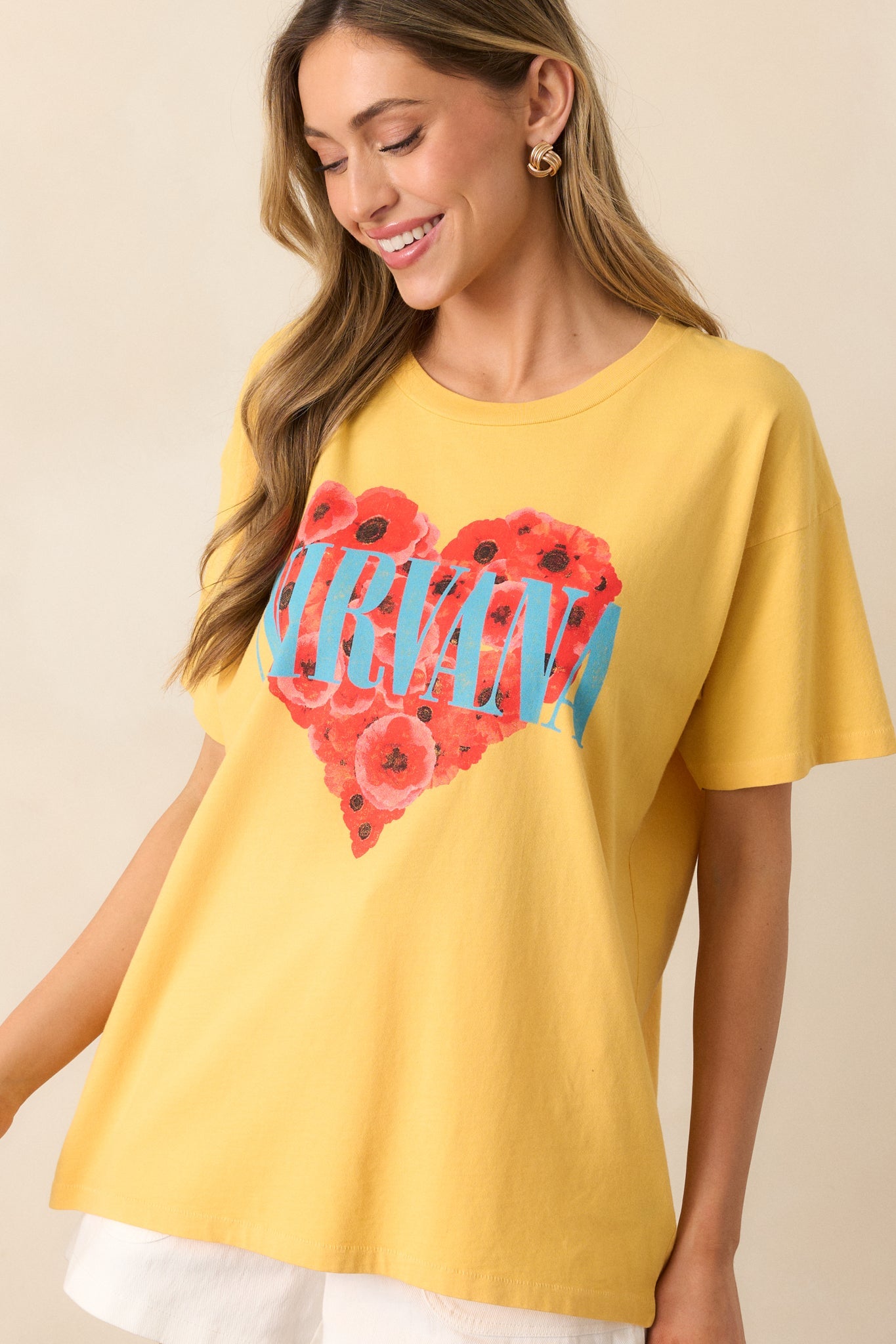 Nirvana Heart-Shaped Box Golden Yellow Merch Tee