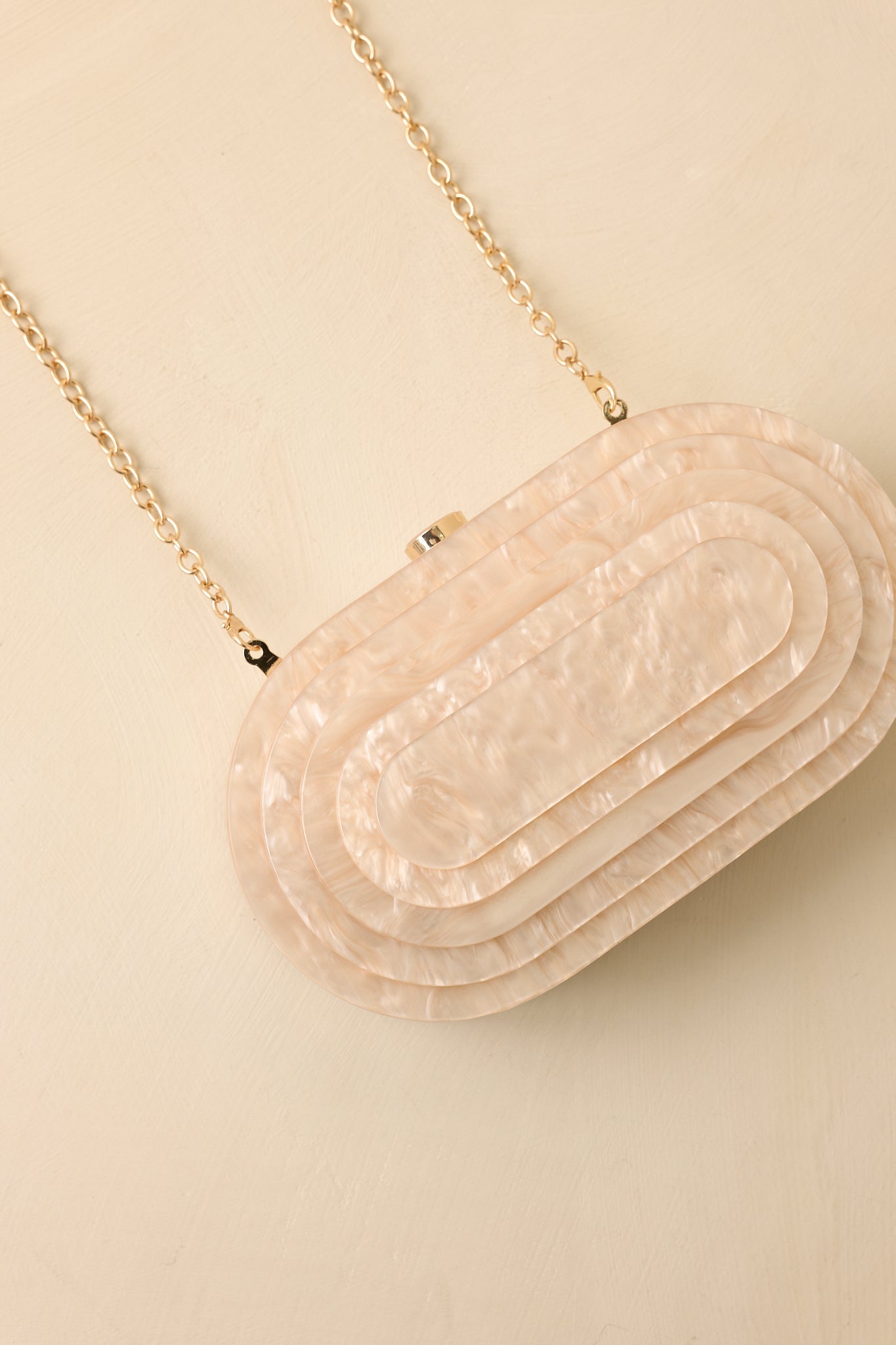 Save the Last Dance Beige Pearlescent Clutch