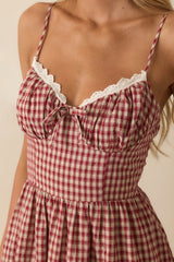Everything She Does Red Gingham Sleeveless Midi Dress