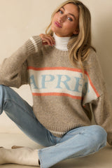 Off the Slopes Taupe Après Knit Pullover Sweater