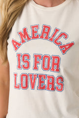 Z Supply Ivory Cotton Lovers Tourist Tee