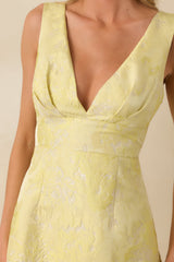 Daily Delight Yellow Floral Jacquard Mini Dress
