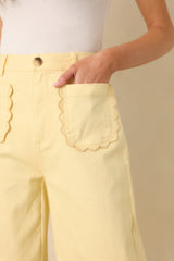 Memories Made Yellow Cotton Wide Leg Pants