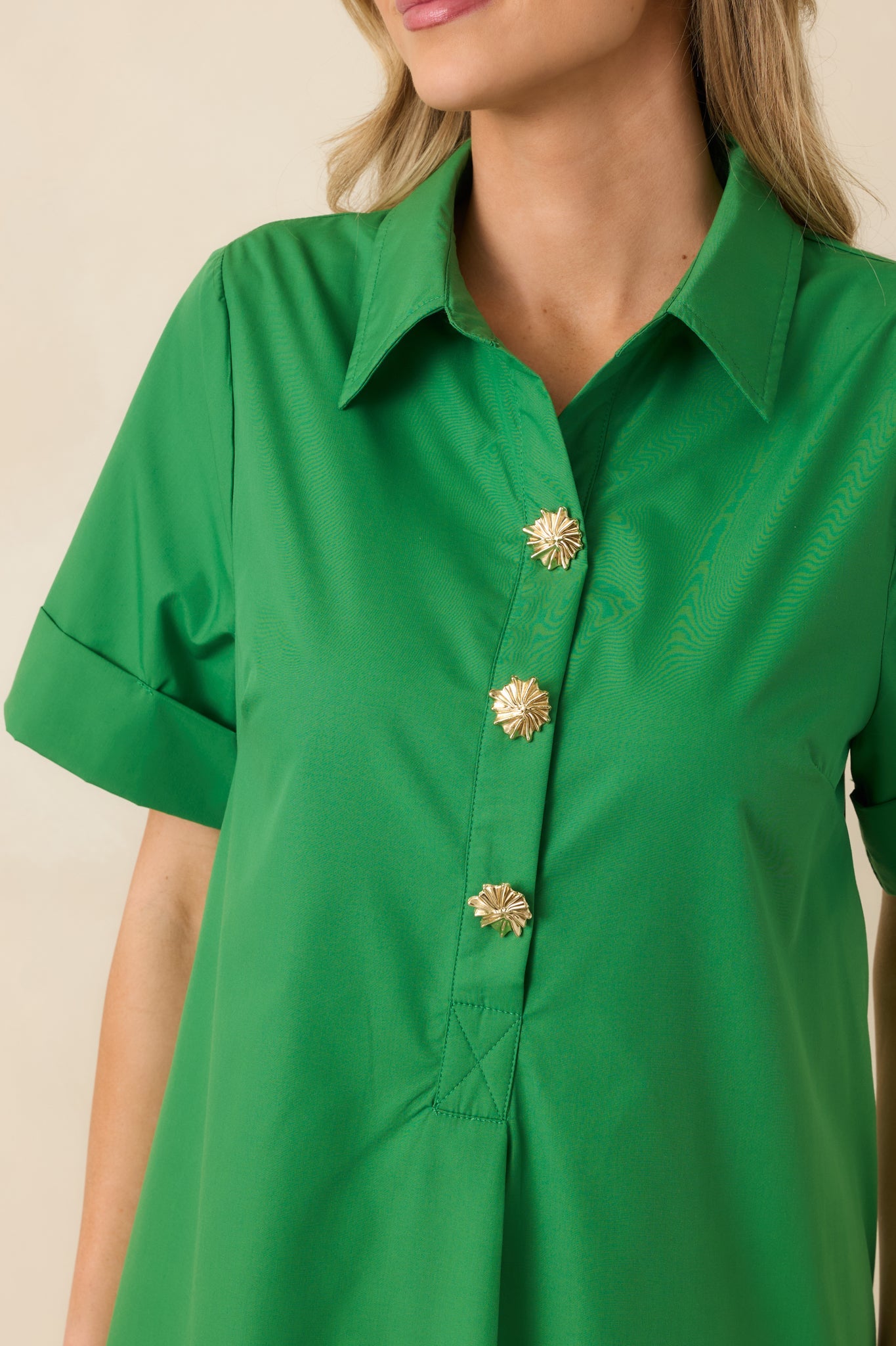 Read the Signs Green Short Sleeve Maxi Dress