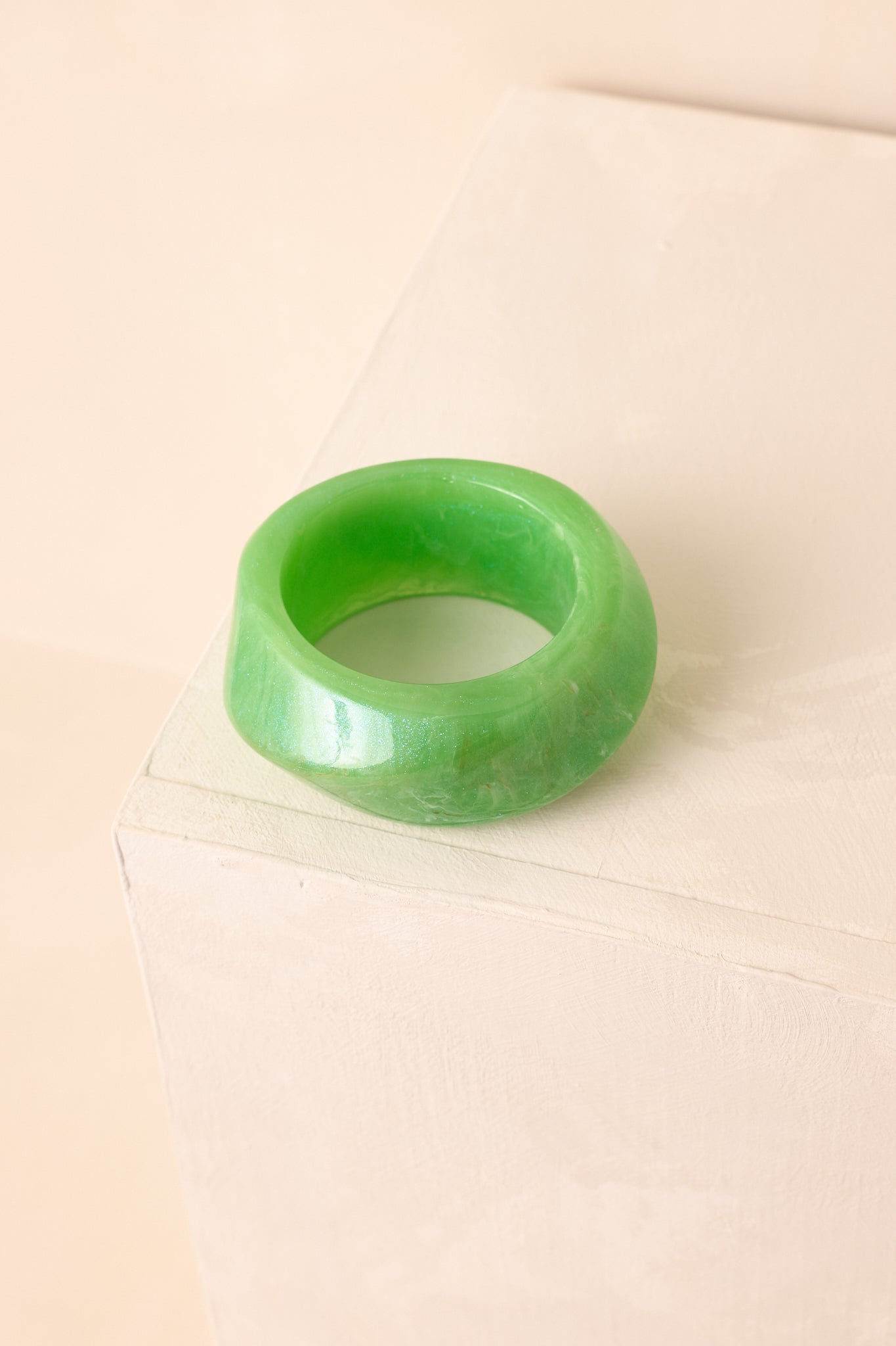 Couldn't Miss It Green Marble Twisted Bangle Bracelet