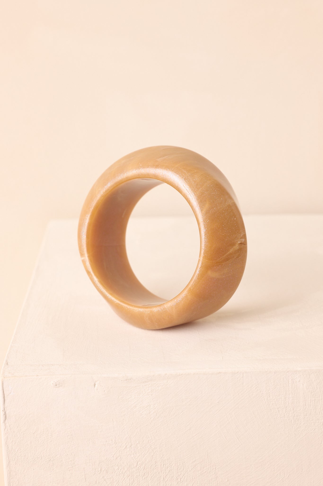 Couldn't Miss It Tan Marble Twisted Bangle Bracelet