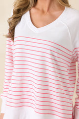 Z Supply White Weekender Stripe V-Neck