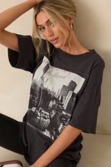Z Supply Black Cotton Big Apple City Tee