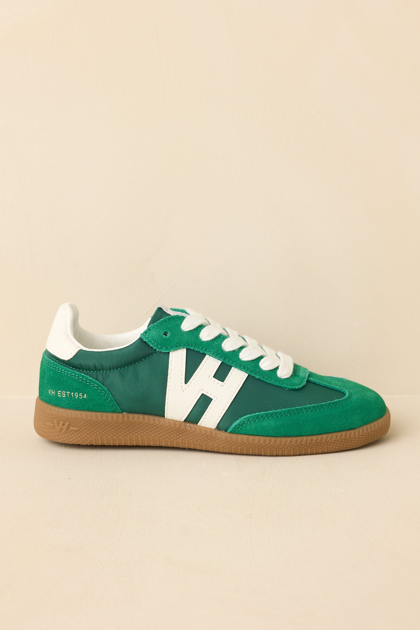 Vintage Havana Nadia Green Suede Lace-Up Sneakers