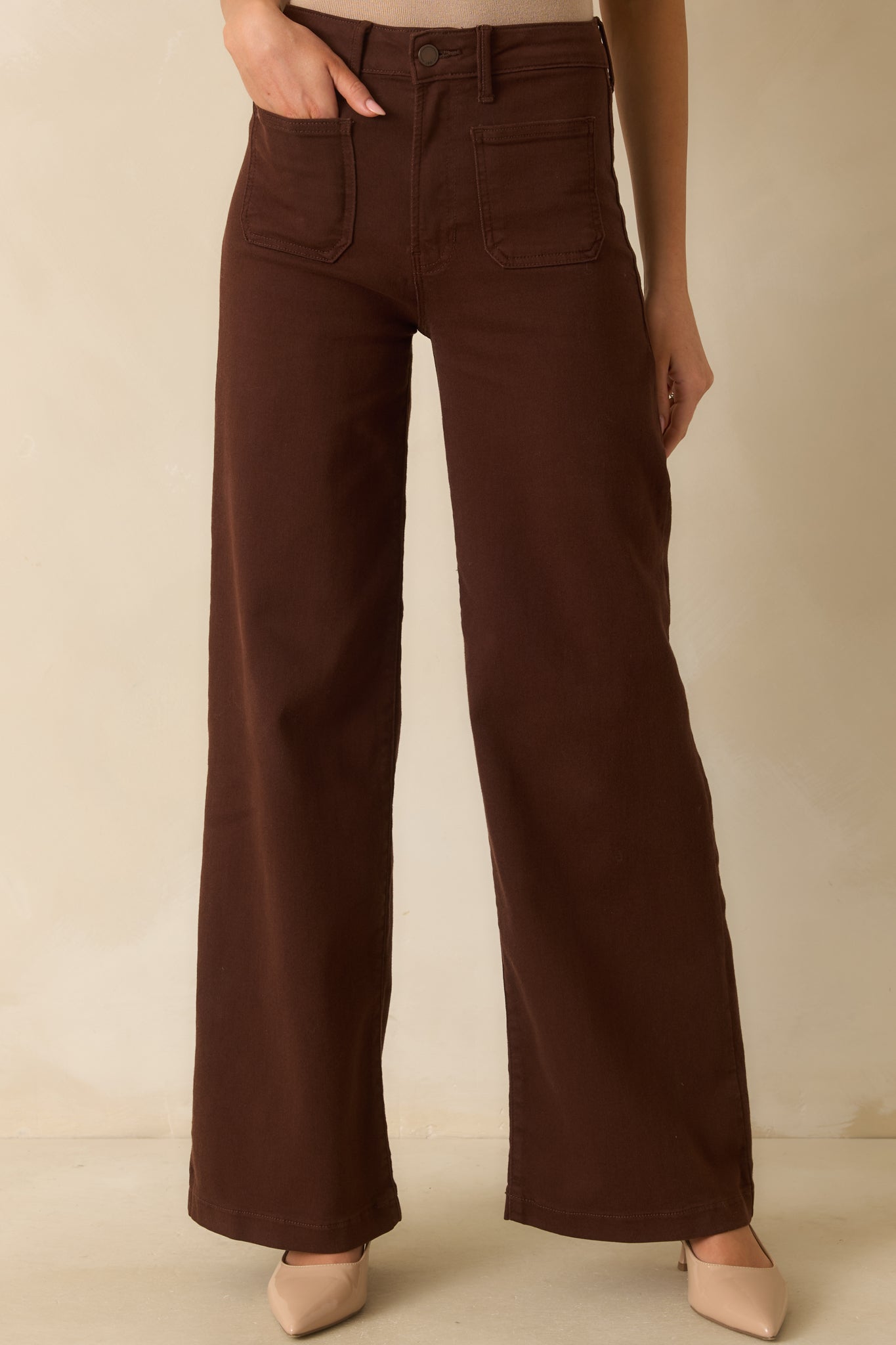 Meant For More Brown Straight Leg High Waisted Jeans