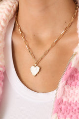 Chasing My Dreams Gold Textured Heart Necklace