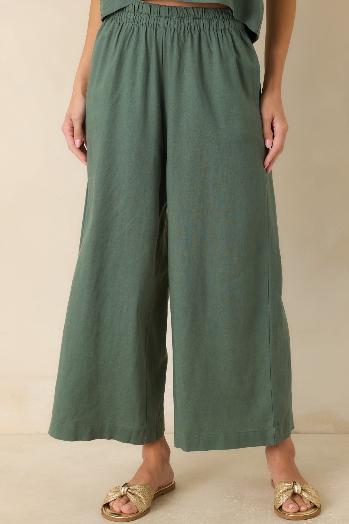 Z Supply Scout Everglade Green Linen Pants