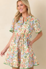 Piece of My Heart Ivory Multi Floral Paisley Cotton Mini Dress
