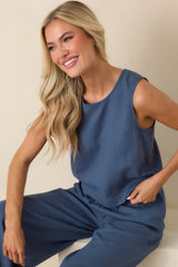 Z Supply Sloane Vintage Indigo Linen Tank Top