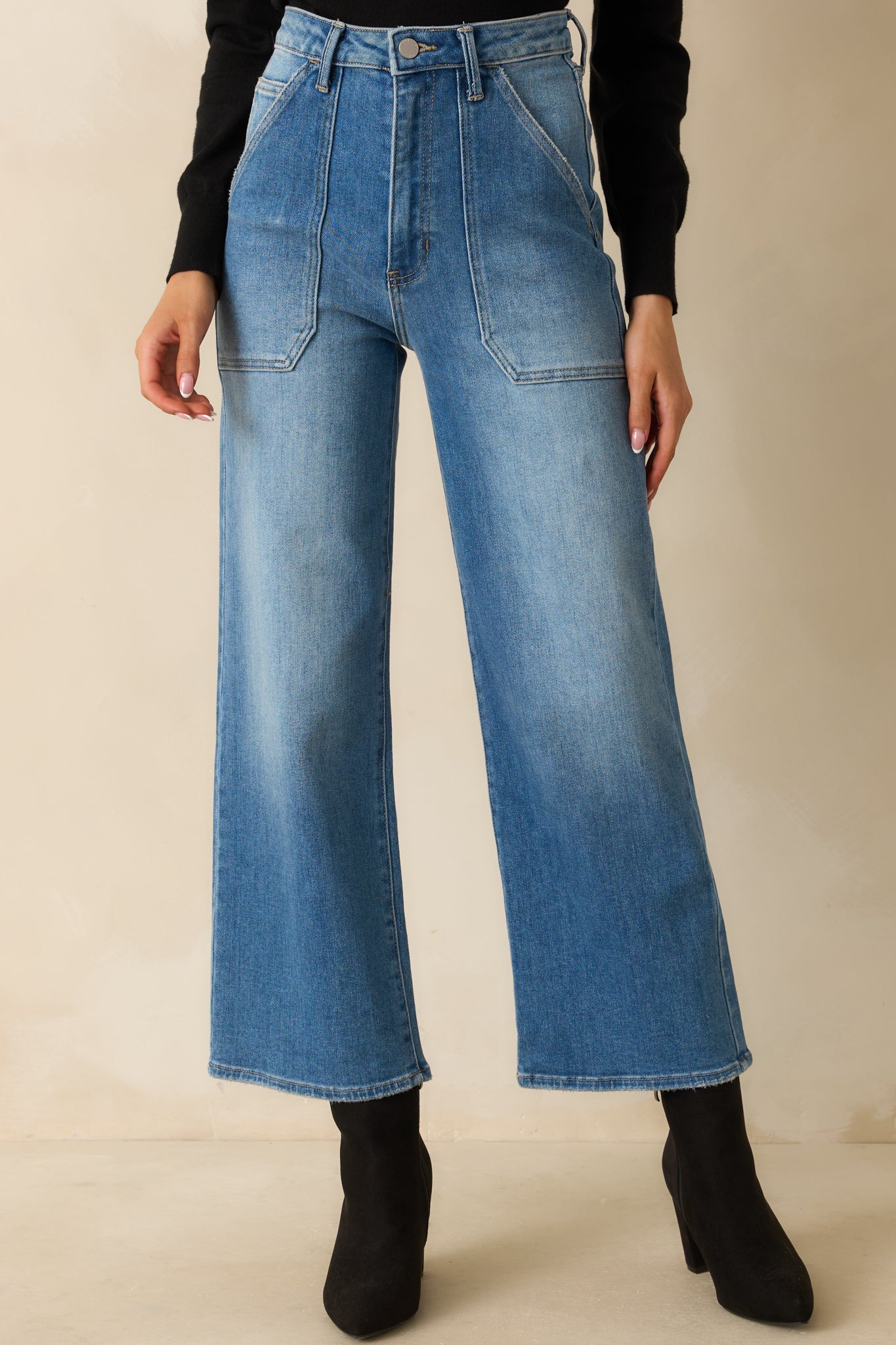 Something Amazing Medium Wash Wide Leg Jeans