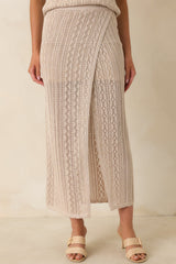 Z Supply Glimmer Gold Metallic Pointelle Knit Midi Skirt