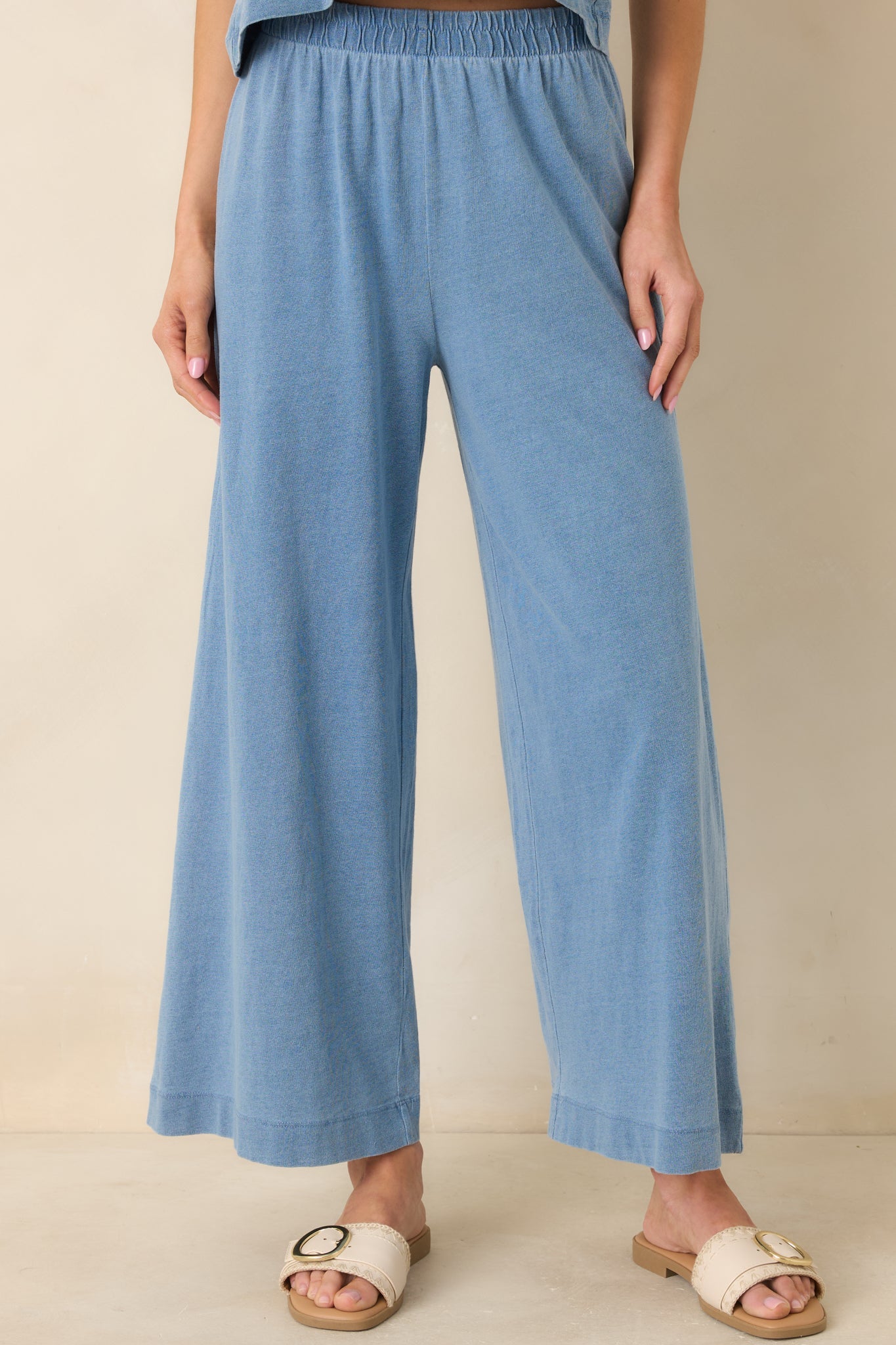 Z Supply Scout Washed Indigo Cotton Knit Jersey Denim Pant