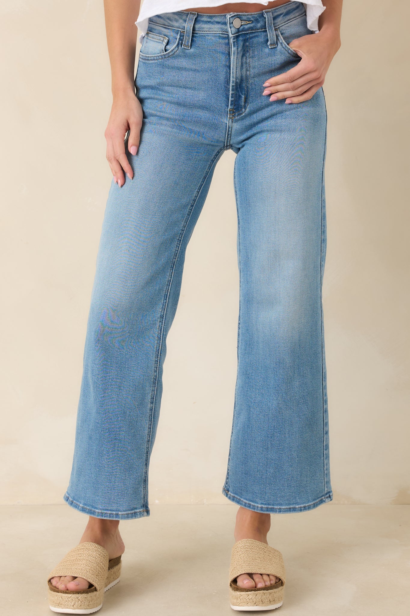 Always First Light Wash Wide Leg Jeans