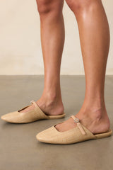 Leap Of Faith Natural Woven Raffia Mules