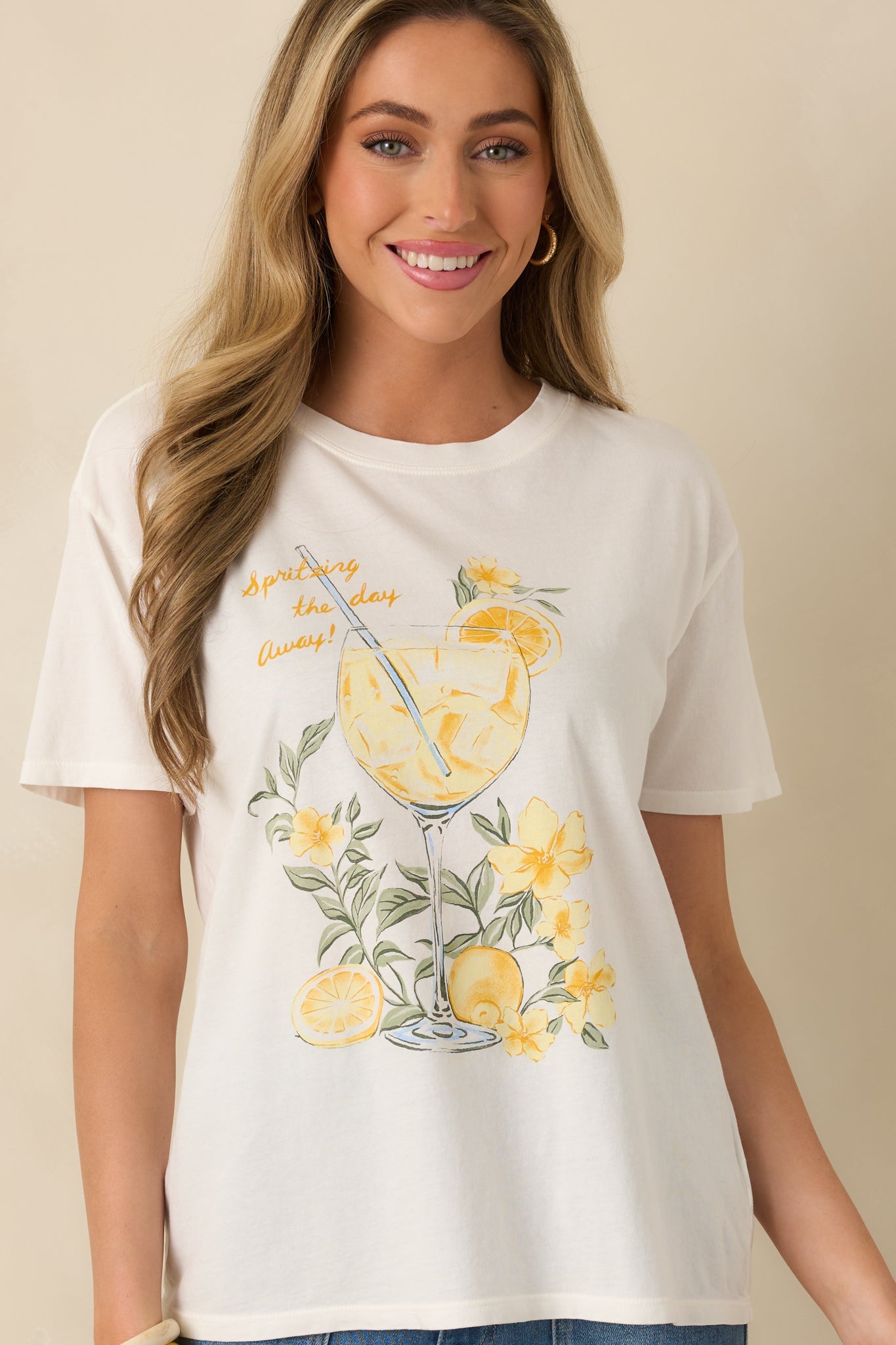 Z Supply White Spritz Boyfriend Tee