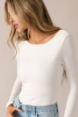 City Chic Ivory Long Sleeve Bodysuit