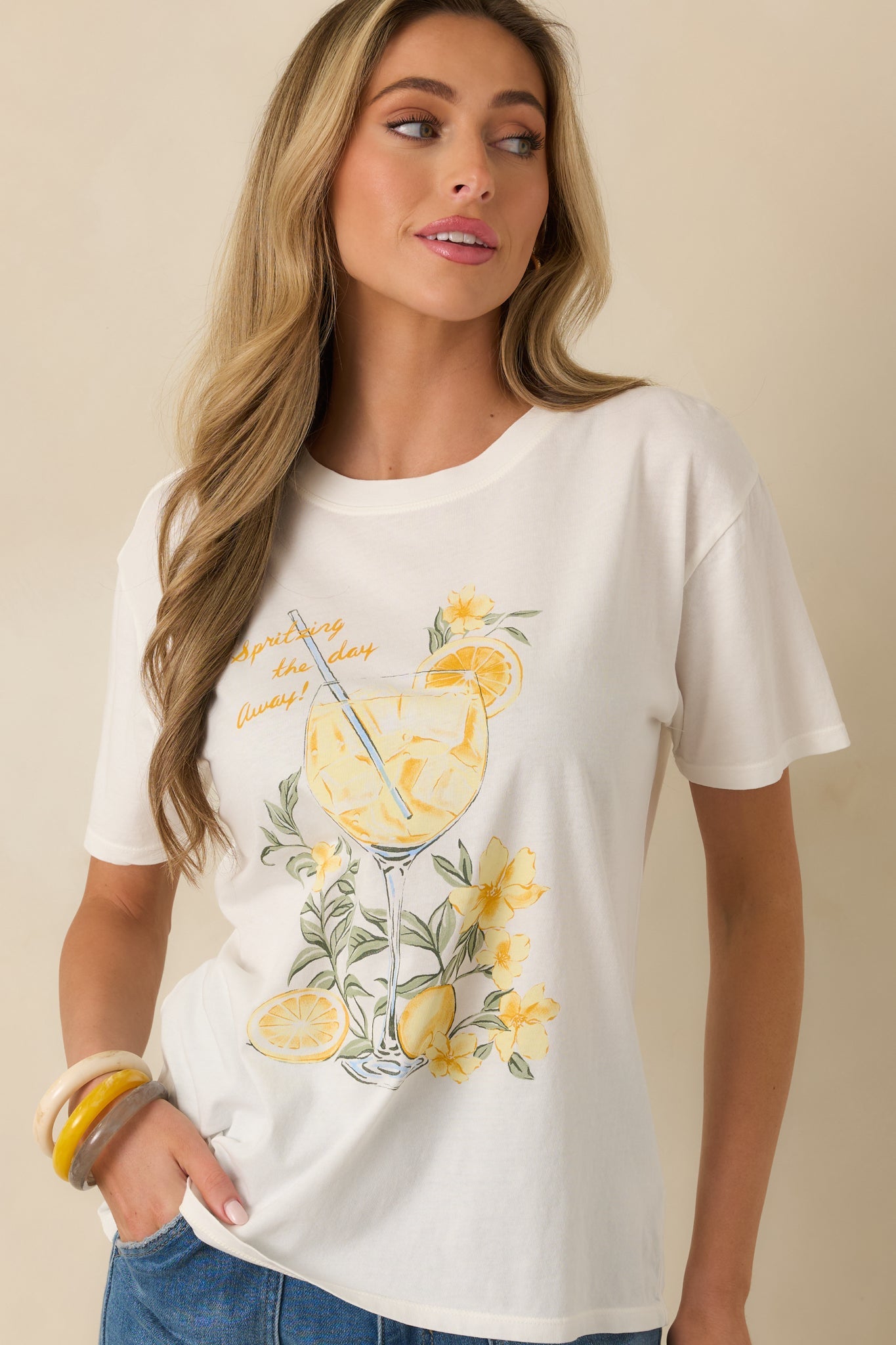 Z Supply White Spritz Boyfriend Tee