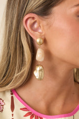 Can't Help Falling Gold & Ivory Sculptural Drop Earrings