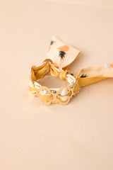 Fruit Cocktail Hour Gold & Yellow Pineapple Scarf Cuff Bracelet