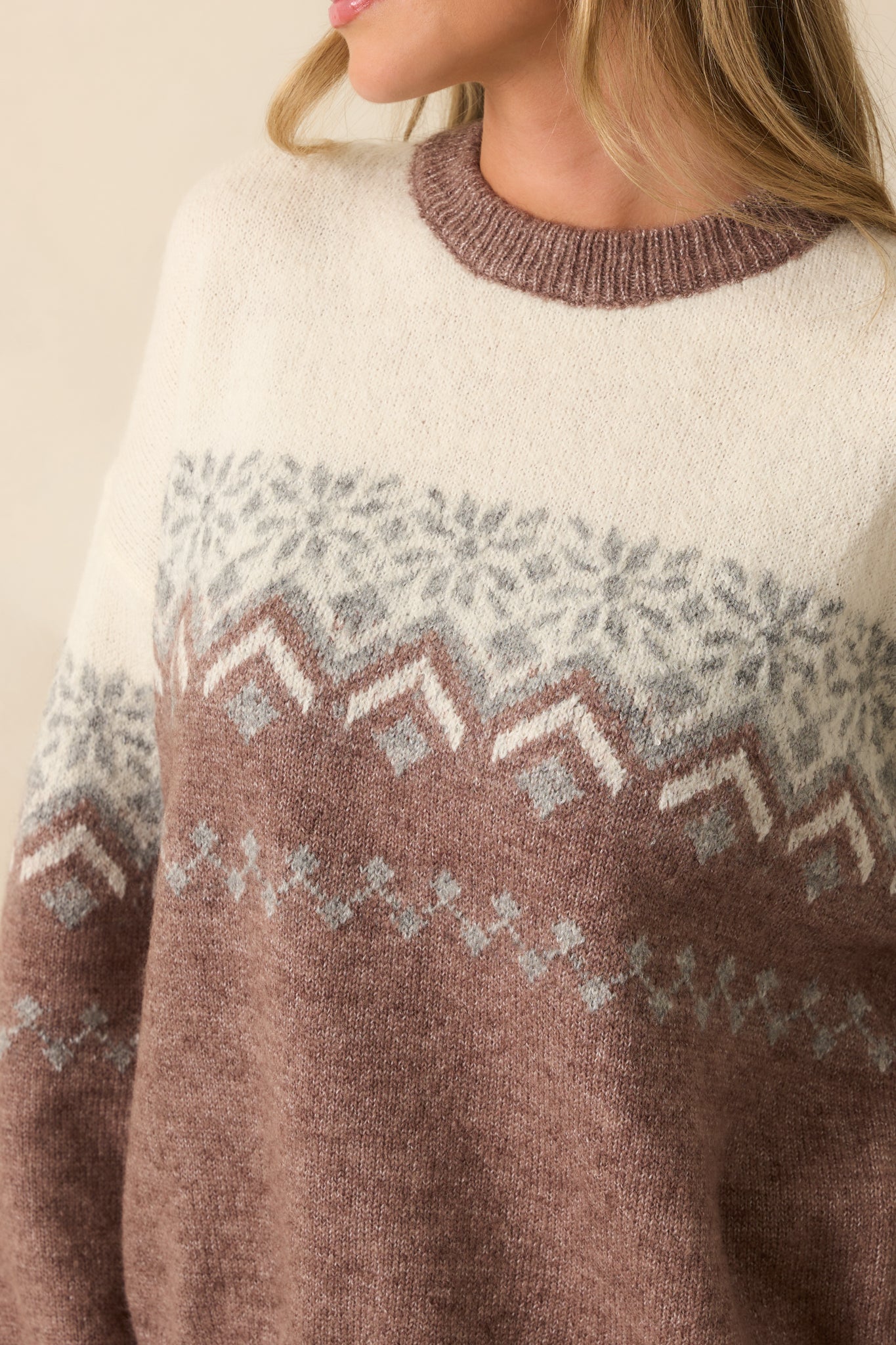 Make Yourself At Home Mauve Multi Knit Sweater