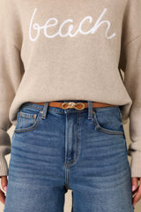 Roped In Cognac Brown Faux Leather Belt