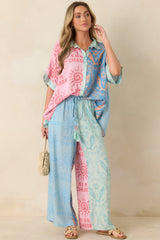Sun Chaser Multi Colorblock Wide Leg Pants