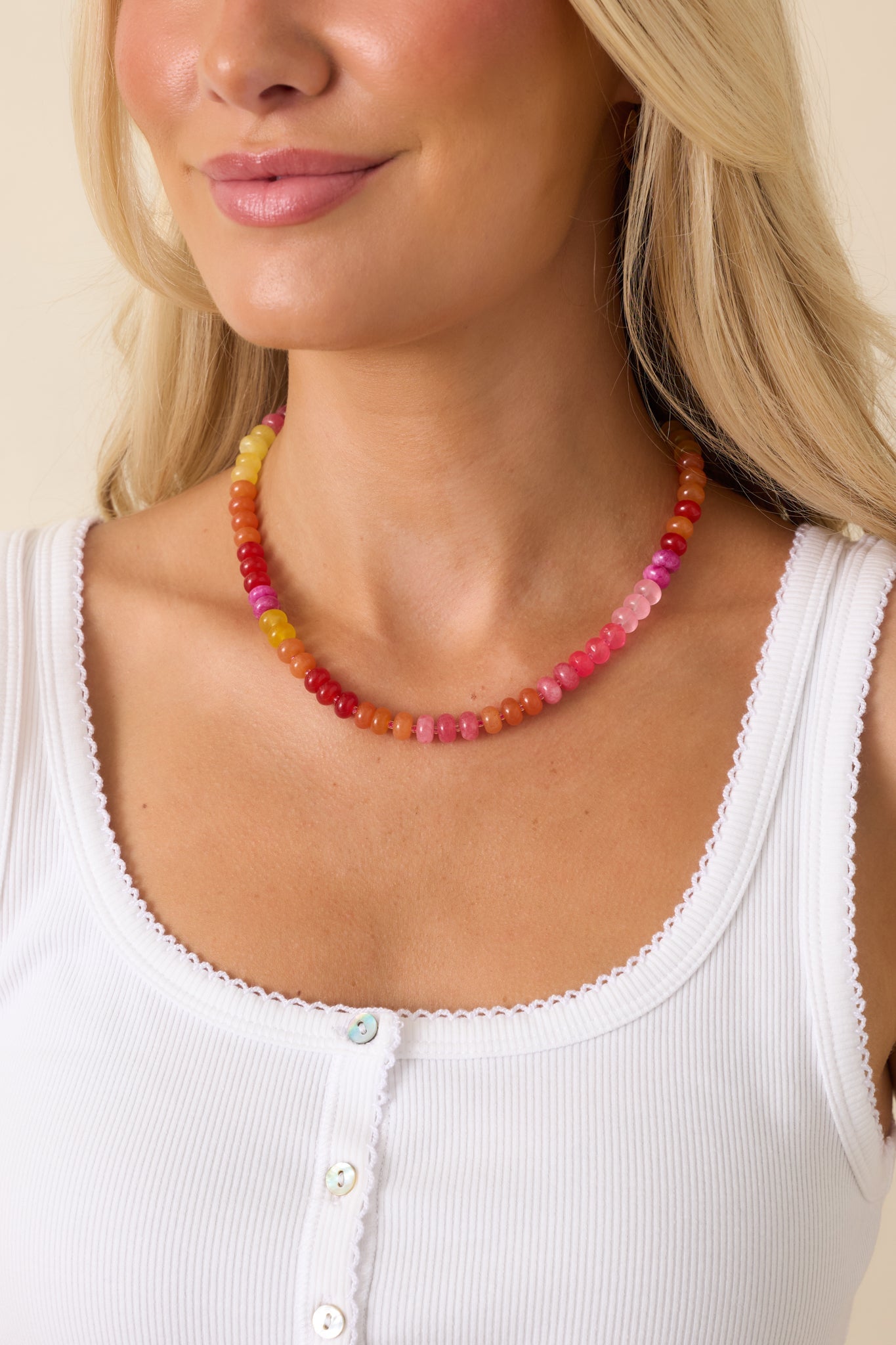 Life Is Sweet Pink Multi Beaded Necklace