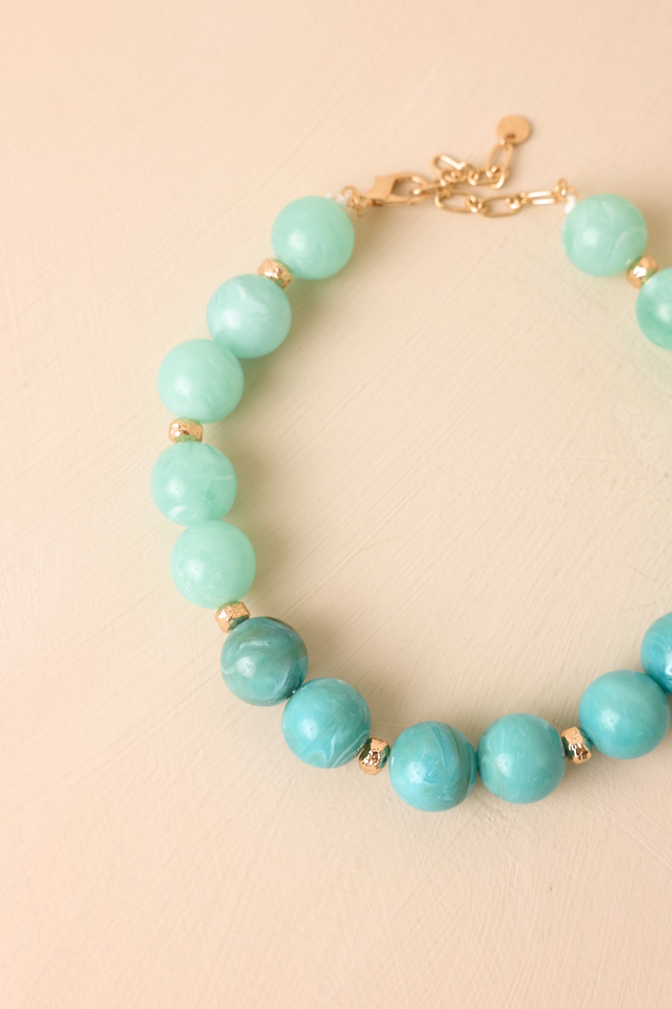 Tide Me Over Mint & Blue Chunky Bead Necklace