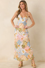 Zest Is Yet To Come Citrus Patchwork Slip Maxi Dress