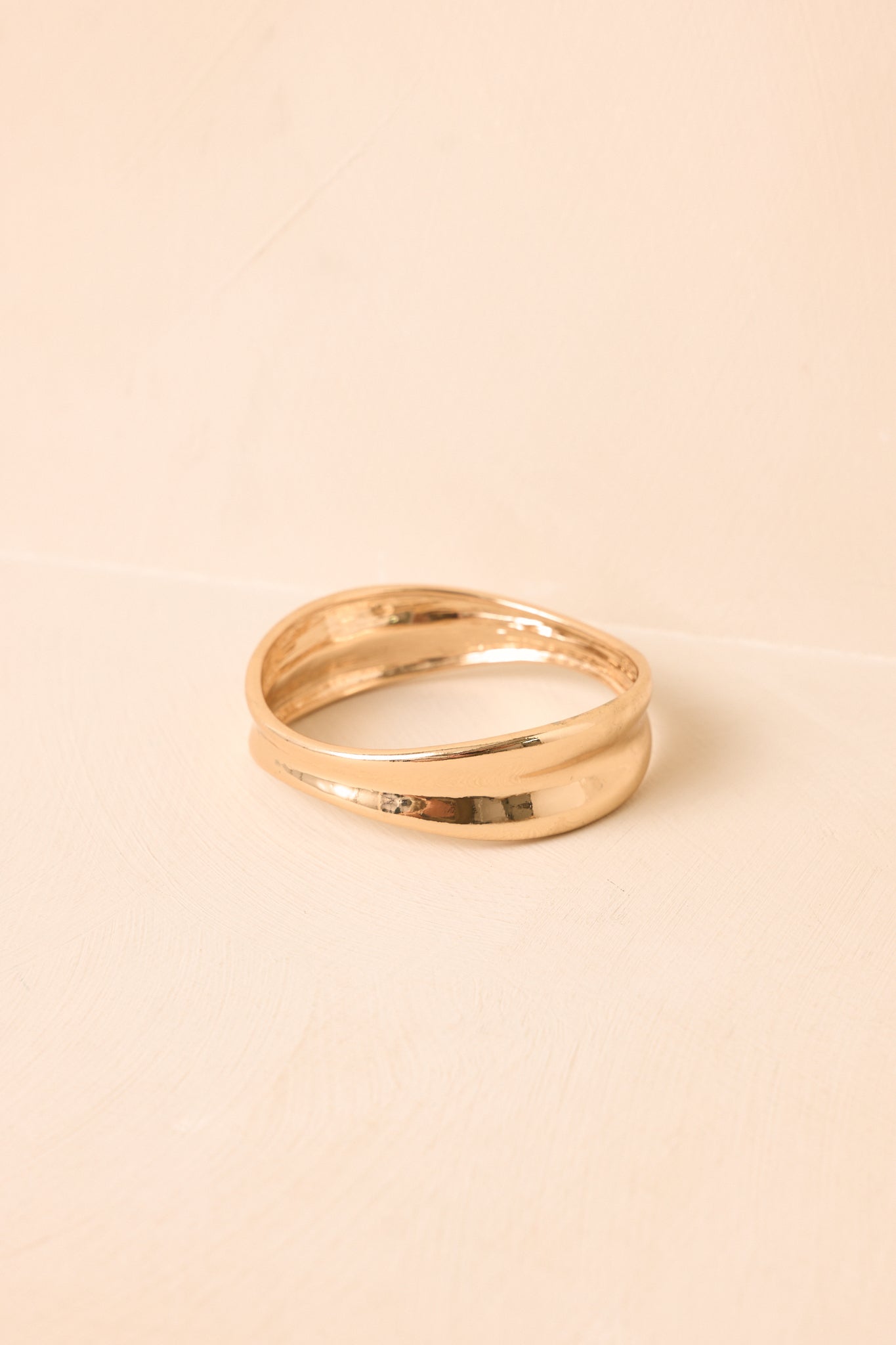 Shifting Shape Gold Sculptural Bangle Bracelet