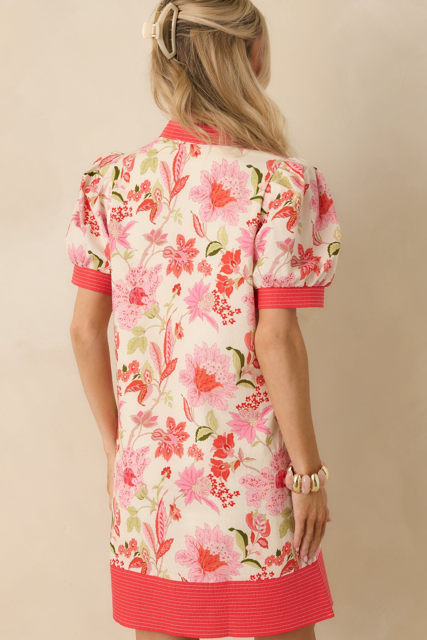 No Doubt About It Pink Multi Floral Print Cotton Mini Dress