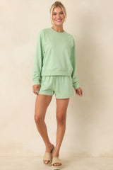 Z Supply Light Green Cotton Blend Birdie Shorts