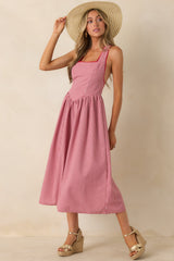 Just Because I Can Red Gingham Open Back Tie Maxi Dress