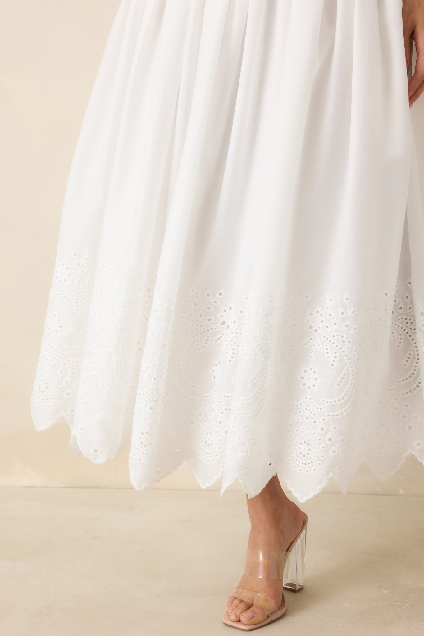 It's a Classic Black & White Cotton Eyelet Strapless Midi Dress