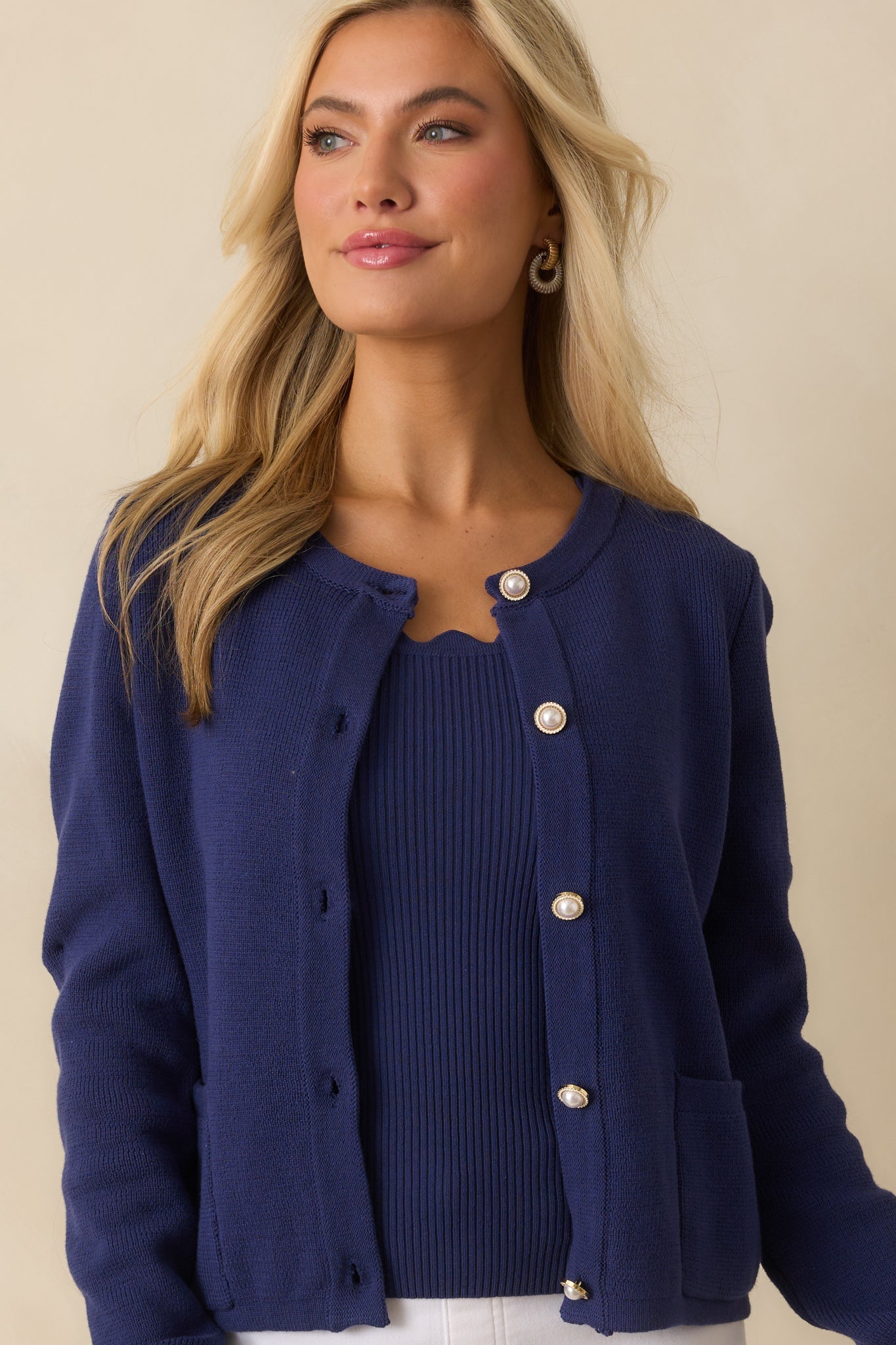 Prosperina Kennedy Navy Cotton Cardigan