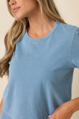 Z Supply Stellan Washed Indigo Cotton Jersey Denim Tee