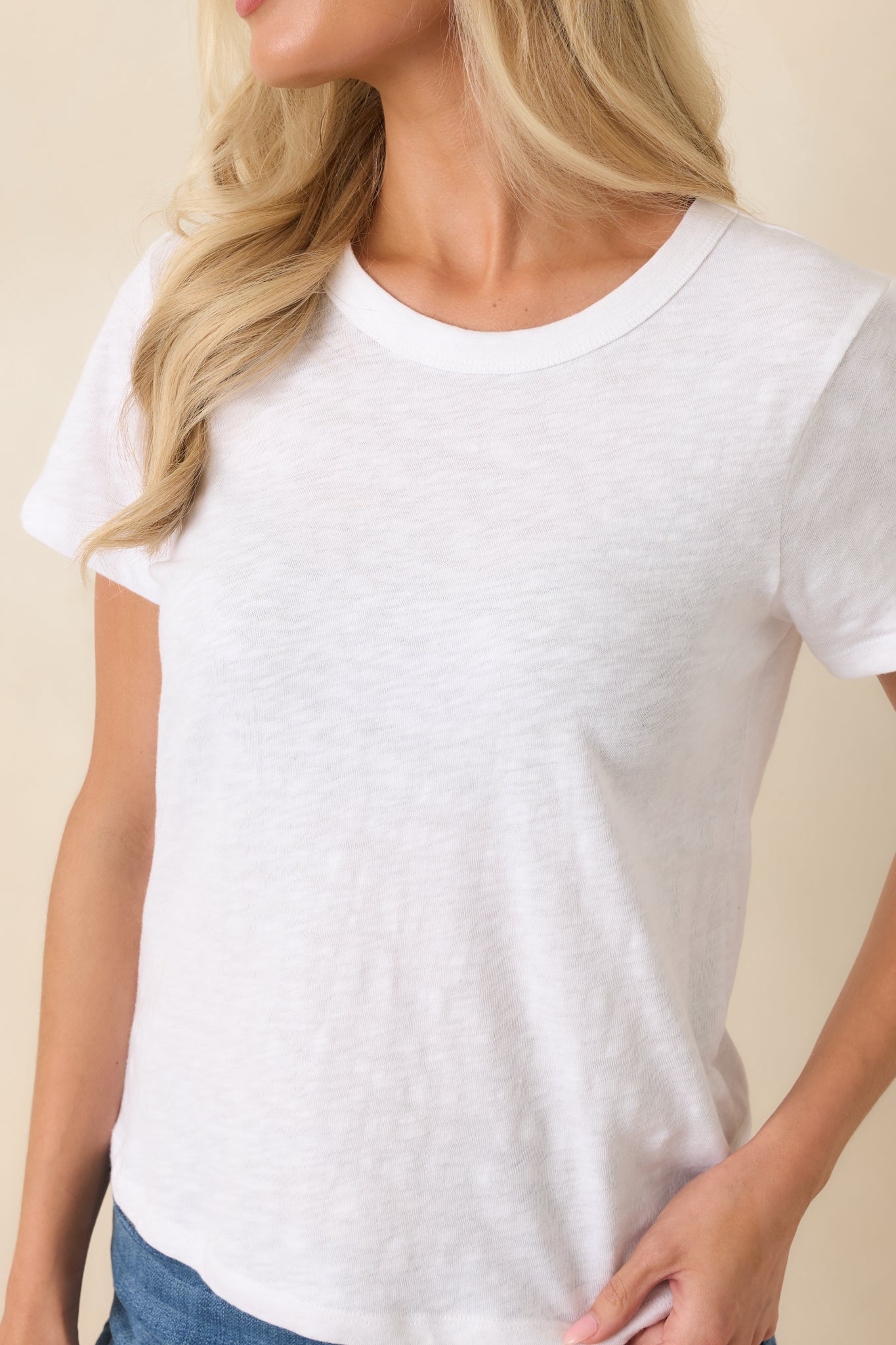 Z Supply White Junie Cotton Slub Tee