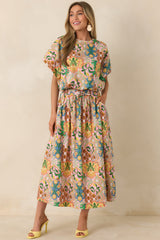 Find Me in Florence Pink Multi Floral Cotton Balloon Hem Top