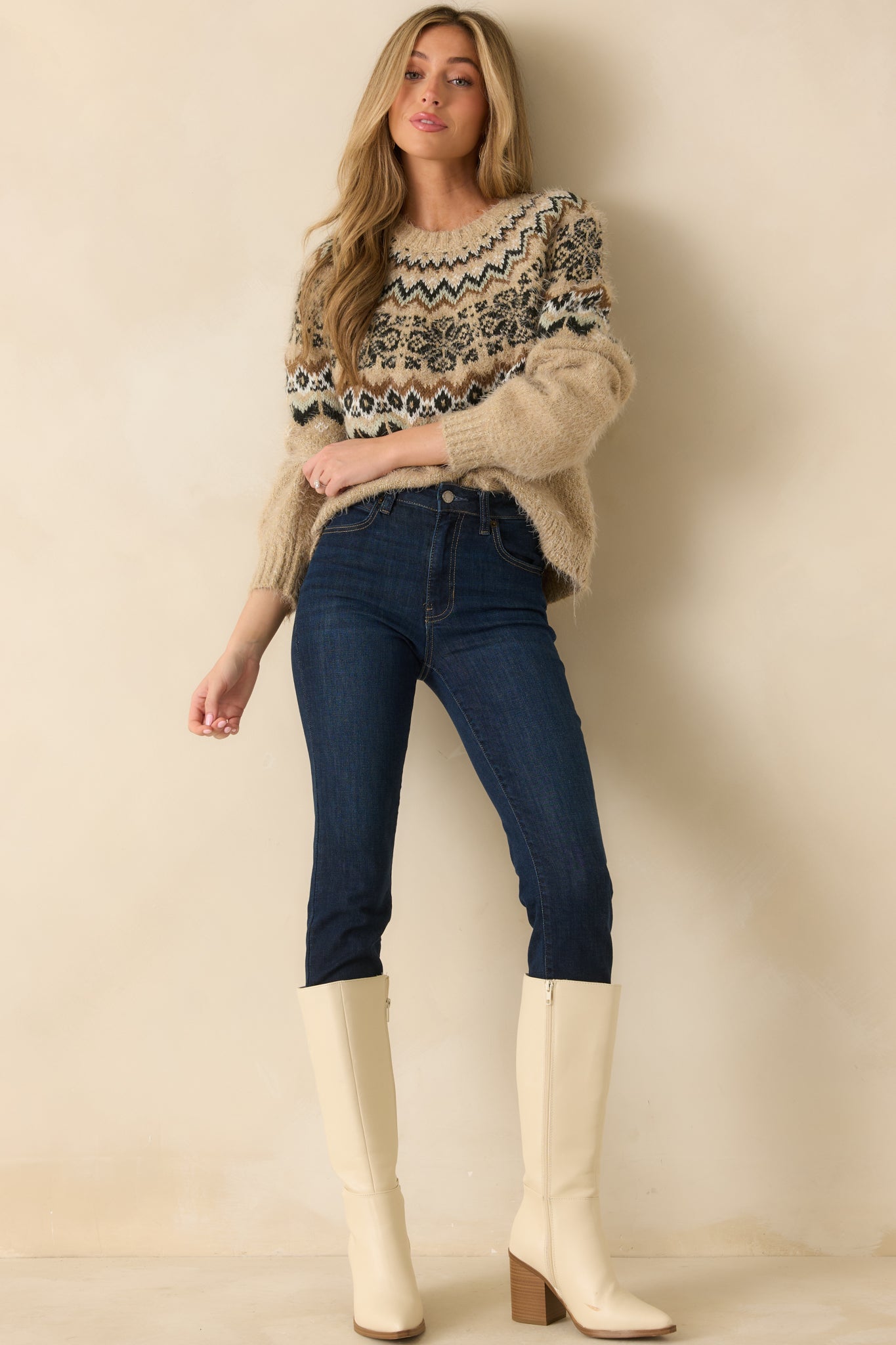 Z Supply Kenaby Oatmeal Heather Fair Isle Sweater