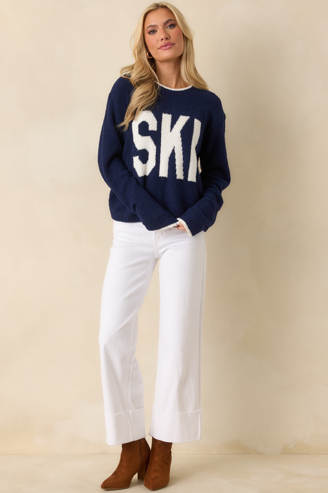 Z Supply Blue Sapphire Ski Plush Sweater