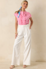 ASTR The Label Talulla Ivory Cotton Linen Wide Leg Pants