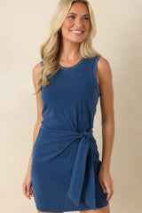 Z Supply Mattie Indigo Cotton Jersey Mini Dress