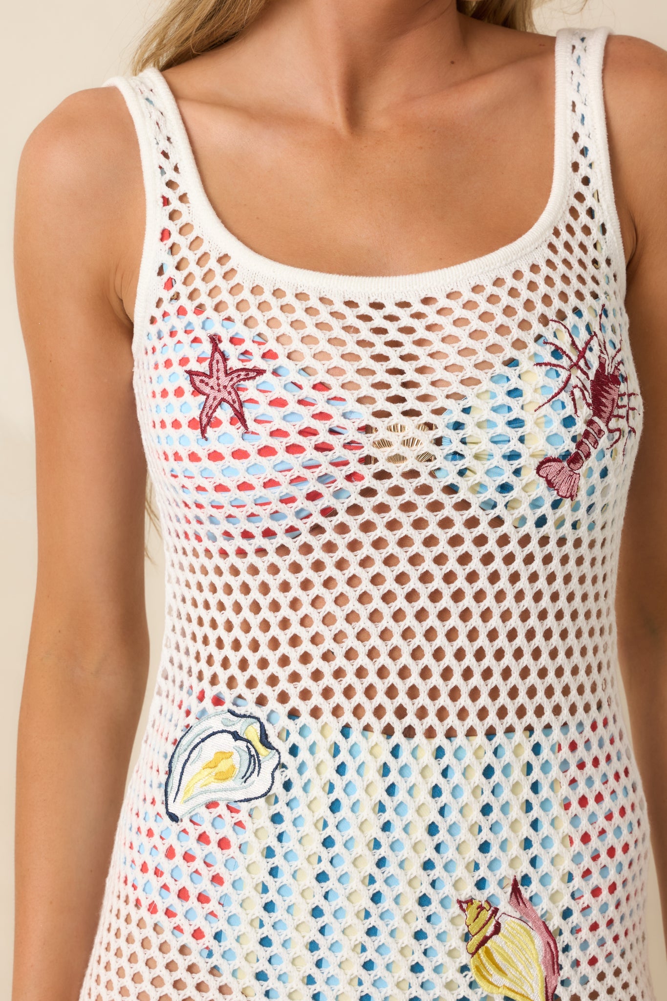 MINKPINK Soleia White Crochet Embroidered Mini Dress